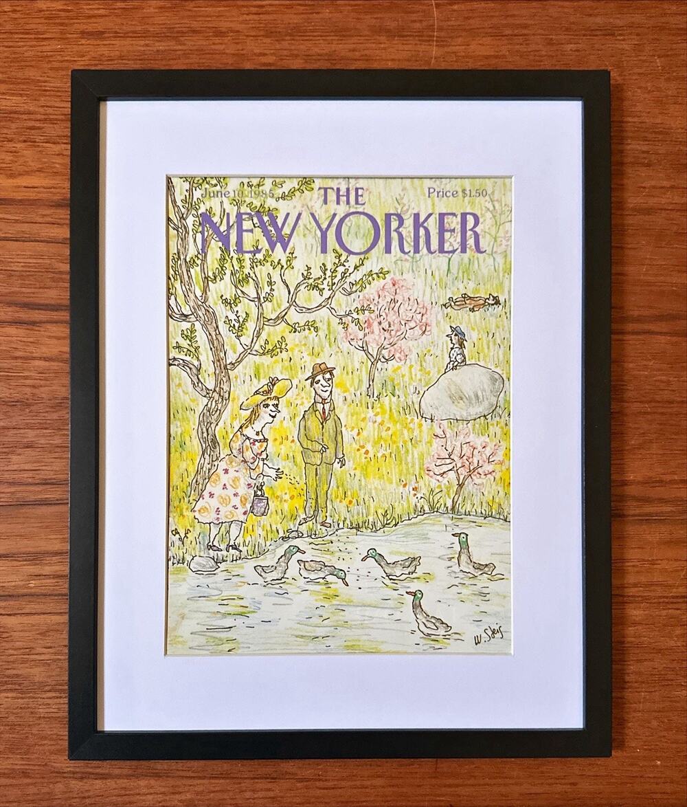 Framed 1985 The New Yorker June 10 Duck Feeding William Steig